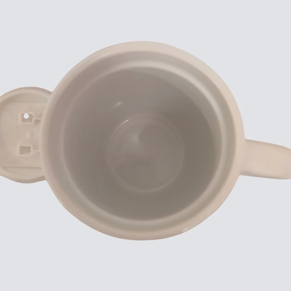 NWOT DOWAN Coffee Mug 15 OZ Ceramic With Cork Bottom and Splash Proof Lid White